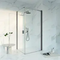 FortiFura Galeria Douchecabine - 100x80x200 - Profiel - veiligheidsglas - anti kalk - Geborsteld Gunmetal PVD SW1122494 SW797914 SW797907