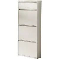 En.casa Schoenenkast Sokndal 4 kleppen gebroken wit 118x50x15 cm []