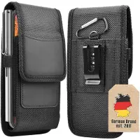 Cadorabo Mobielhoesje met riemclip geschikt voor Realme 13 PRO 5G in ZWART - Praktisch beschermhoesje met karabijnhaak Case Cover met penhouder