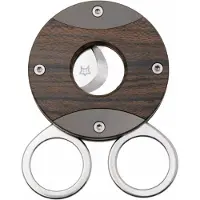 FOX Circle Cigar Cutter 744-ZW, Satin Sandvik 12C27, Ziricote Wood Titanium, sigaarknipper
