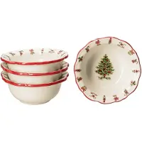 MamboCat Set van 4 Maestro Natale kerstkeramiek graankommen - 965/17