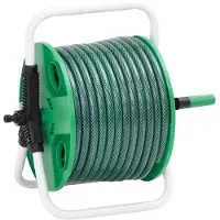 vidaXL Slanghaspel met slangkoppelset 0,75" 20 m vrijstaand PVC groen