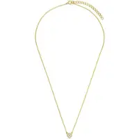 New Bling - 9NB-1586-Y - 925 zilveren klaver ketting met zirconiastenen - 40+5 cm - goudkleurig