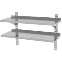Hendi Dubbele wandplank | RVS | Verstelbaar | 1000 x 400 x 600 mm
