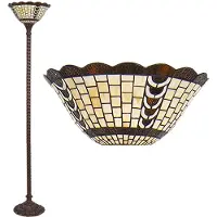 Clayre & Eef Tiffany vloerlamp Ø 38x186 cm bruin glas kunststof rechthoek