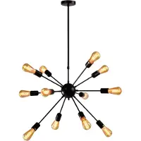 QUVIO Hanglamp modern - Ster van metaal met 18 fittingen - 65 x 85 x 51 cm