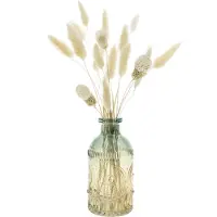 QUVIO Glazen vaas - 6 x 13 cm (dxh) - Geel/Blauw