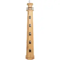 Clayre & Eef Staande lamp "Stehlampe" Leuchttoren, 23x23x140 cm, bruin, hout