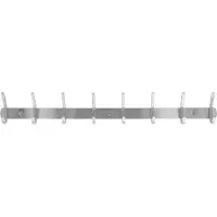 QUVIO Kapstok met 8 haken - Zilver - RVS