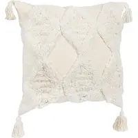 QUVIO Kussenhoes Bohemian met franjes - Kleine ruiten - 45 x 45 cm