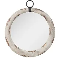 Clayre & Eef Spiegel Ø 41 cm bruin metaal glas rond grote spiegel