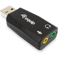 Equip 245320 usb audio adapter, usb type-a, 3.5 mm, 22 mm, 51 mm, 12 mm, black