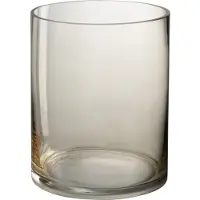 J-Line windlicht wls rond glas beige 20x20x25cm