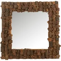 J-Line spiegel syma gerecycleerd hout/spiegel small 90x5x90cm