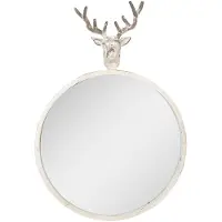 Clayre & Eef Spiegel 48x10x67 cm metaal glas rond hert wandspiegel