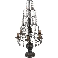 Clayre & Eef Kandelaar 36x70 cm zilverkleurig metaal kaarsenstandaard