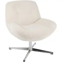 J-Line loungestoel chill metaal/multiplex creme/zilver 75x72x79cm