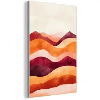 MuchoWow Aluminium schilderij 100x150 cm - Wanddecoratie metaal - Abstract - Landschap - Golven - Metalen muurdecoratie woonkamer - Decoratie industrieel - Foto op dibond - Industriële accessoires slaapkamer