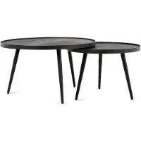 Benoa Salontafel rond zwart set van 2