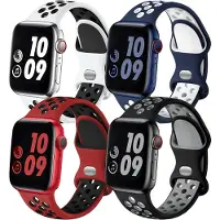 Podec Smartwatch - Siliconen Strap Multicolor Set van 4 - Geschikt voor Apple Watch - Bandje Geschikt voor iWatch 38 / 40/ 41 mm - Geschikt voor Series 1/2/3/4/5/6/7/SE