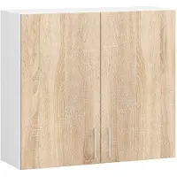 Akord Keukenkast modulaire LIMA W80 met 2 Deuren / Hangkast / Bovenkast / Furniture Factory / Wit - Sonoma Eik / 80 x 72 x 30,5 cm