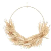 Atmosphera Gedroogde bloemenkrans - Naturel -D34 cm