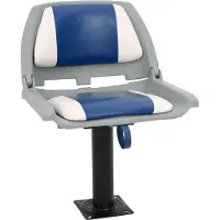 vidaXL 2-delige set inklapbare bootstoelen, blauw en wit, 48x51x41 cm