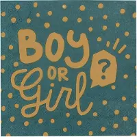 Boland - Set 20 papieren servetten 'Boy or girl?' - Geen thema - Babyshower - Gender reveal