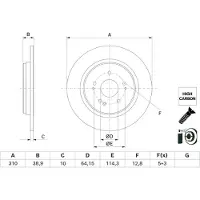 Bosch Remschijf 0 986 479 H57, 1 stuk