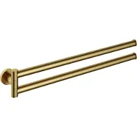 Hotbath &More BAA15 handdoekhouder 2-lids draaibaar geborsteld messing PVD