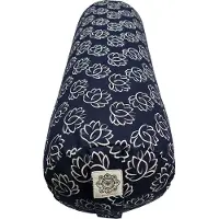 Spiru Yoga Bolster Blauw Rond Katoen - Lotus - 60 x 20 cm