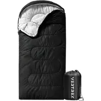 VERTREX Tri-Season Adventure Mummy Slaapzak - Slaapzakken Volwassenen - Kamperen - Zwart