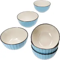 MÄSER Set van 6 OSITA LIGHT BLUE steengoed graankommen voor 6 personen - 674480