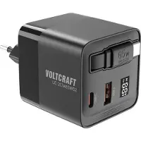 Voltcraft UC-2C1A65W02 USB-oplader 65 W 1x USB-A, 2x USB-C Aantal uitgangen: 3 x GaN, USB Power Delivery (USB-PD), Snellader