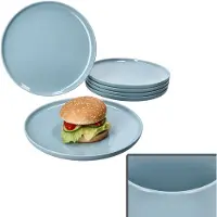 Ritzenhoff & Breker Set van 6 Jasper grijsblauwe steengoed dinerborden - 414196