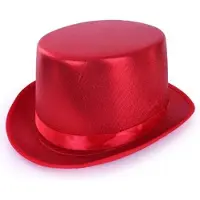 Partyxplosion Hoge hoed metallic rood (rood)