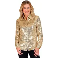 Finidi Gouden blouse pailletten dames