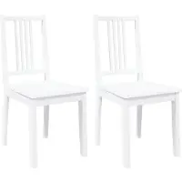 vidaXL Eetkamerstoelen 2 st massief hout rubber wit