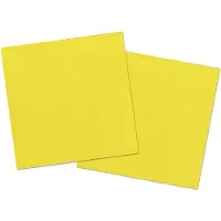 Folat Servetten van papier 33 x 33 cm in het geel - Uni kleuren thema voor verjaardag of feestje - Inhoud: 60x stuks