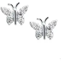 Trendjuwelier huiscollectie TFT Oorknoppen Vlinder Zirkonia Zilver Glanzend 6.5 mm x 7.5 mm