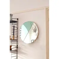 Vij5 - Moonrise Mirror - Spring - Design spiegel bestaande uit twee delen van groen en blank spiegelglas
