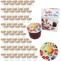 MamboCat Set van 100 bekers 230 ml Naar 82 Comic fruitdeksels incl. receptenboekje
