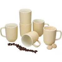 Ritzenhoff & Breker Set van 6 Jasper vanille stoneware koffiemokken - 403541