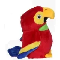 Cornelissen Pluche rode ara papegaai knuffel - 15 cm - Tropische vogels