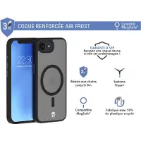 BigBen Interactive , Hoesje met hoge weerstand Geschikt voor Apple iPhone 16e AIR Frost compatibel met MagSafe 3m, Transparant