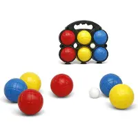 Atosa 1x Gekleurde jeu de boules sets 7 delig - Kaatsbal/petanque - Actief buitenspeelgoed voor kinderen