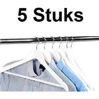 Decopatent 6 STUKS Luxe FSC houten kledinghangers Stevige klerenhangers met