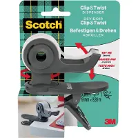 Scotch Plakbandhouder clip dgs + 1rol tape | 6 stuks