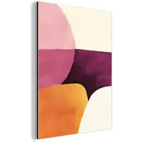 MuchoWow Aluminium schilderij 120x160 cm - Wanddecoratie metaal - Vormen - Abstract - Kleurrijk - Metalen muurdecoratie woonkamer - Decoratie industrieel - Foto op dibond - Industriële accessoires slaapkamer