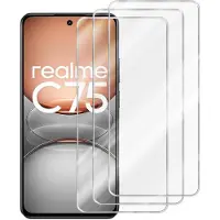 Cadorabo 3x Screenprotector geschikt voor Realme C75 - Beschermende Pantser Film in KRISTALHELDER - Getemperd (Tempered) Display beschermend glas in 9H hardheid met 3D Touch